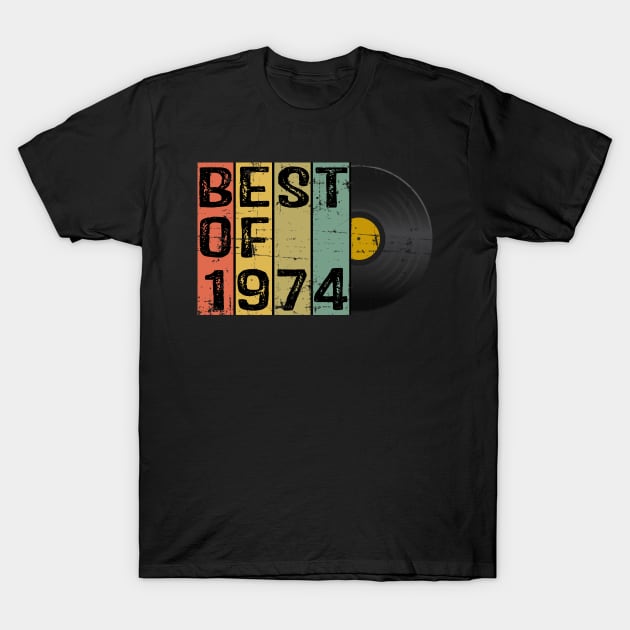 Retro Vintage 46th Birthday Gift For Him or Her Best of 1974 T-Shirt by RW